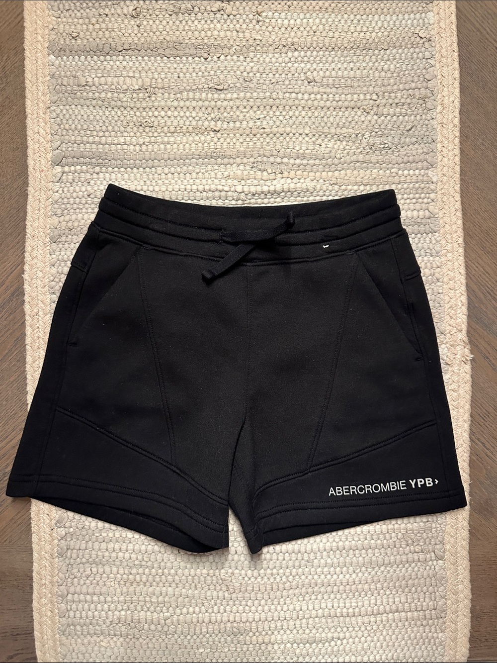 abercrombie kids above the knee Black Athletic Drawstring Shorts